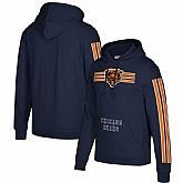 Chicago Bears Mitchell & Ness Three Stripe Pullover Hoodie Navy,baseball caps,new era cap wholesale,wholesale hats